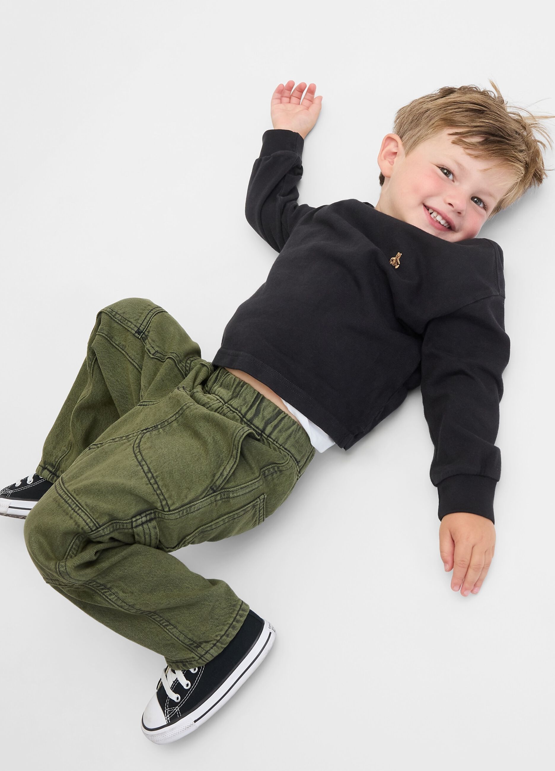 Green denim trousers for boys_3