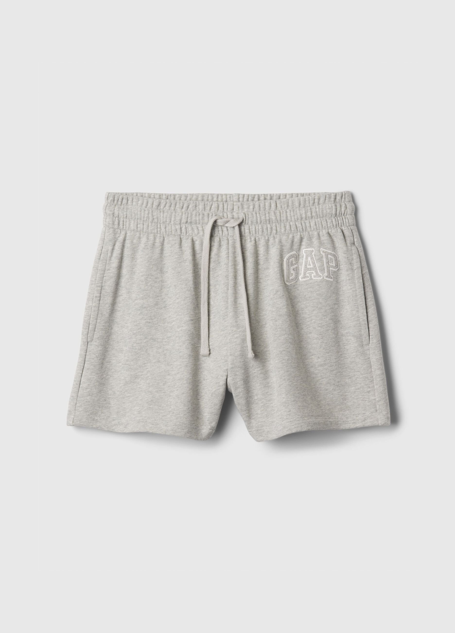 Shorts in French Terry con ricamo logo_2