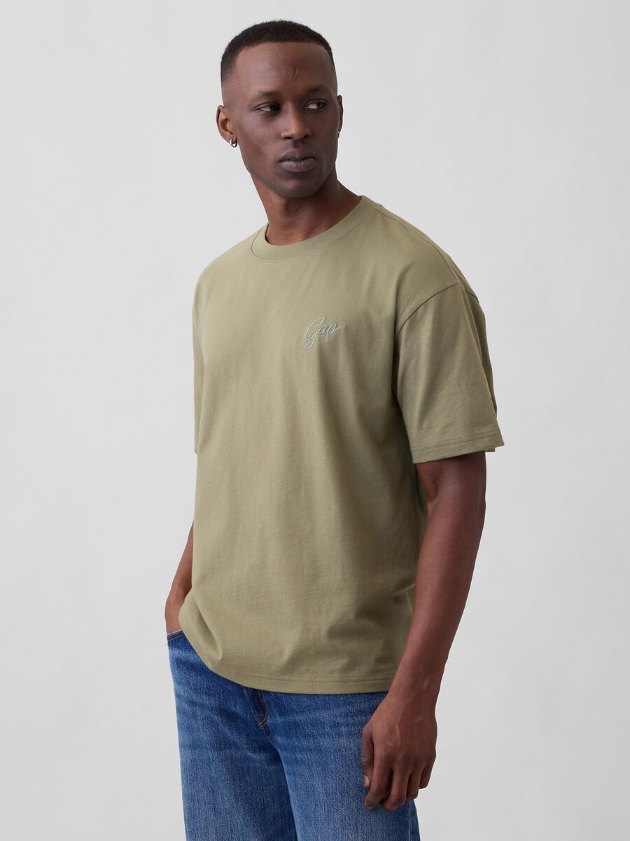 T-shirt a maniche corte in cotone con logo GAP Uomo_0