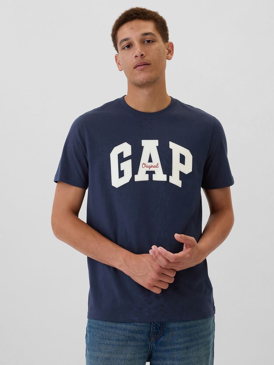 T-shirt blu con logo GAP Man_0