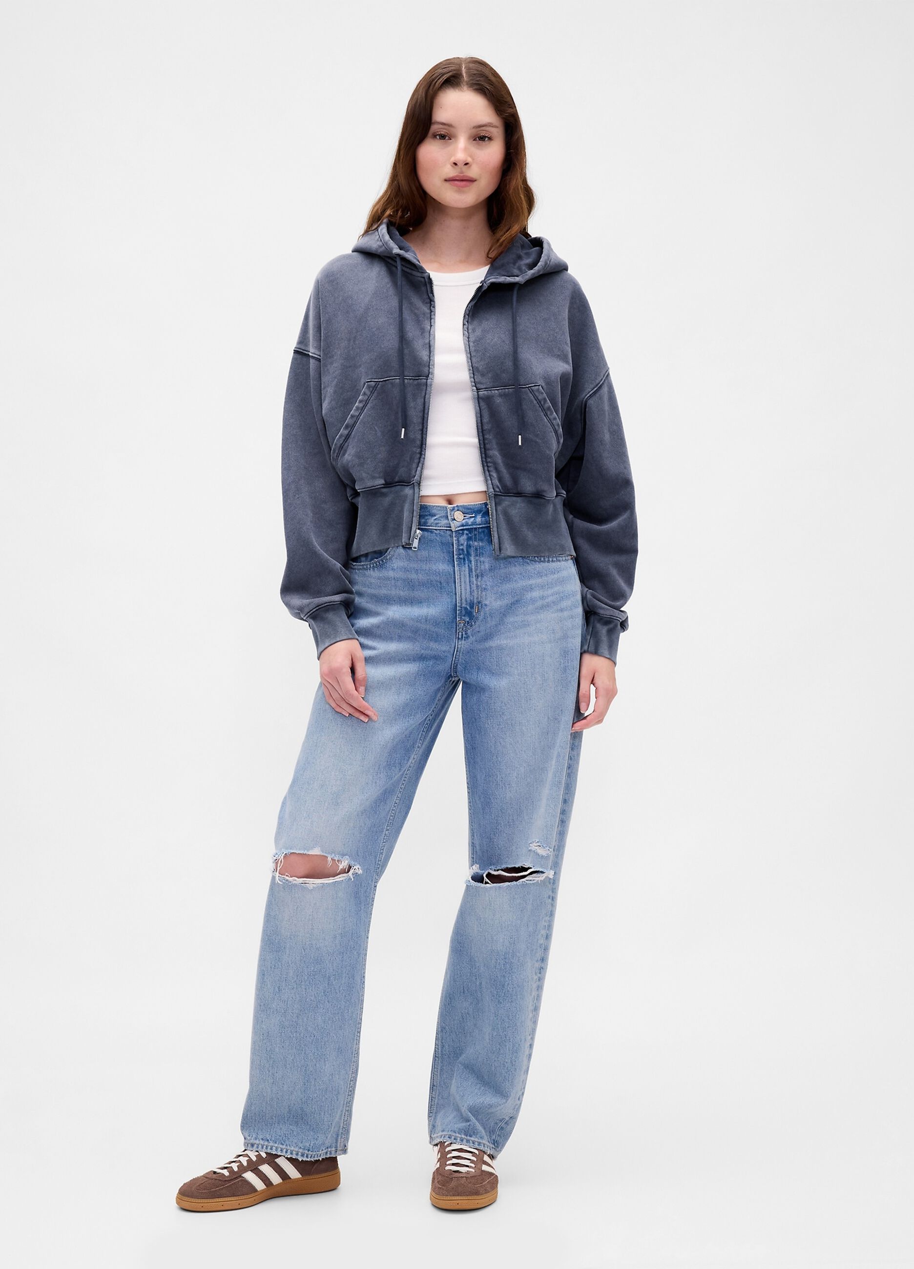 Grey hoodie with zip