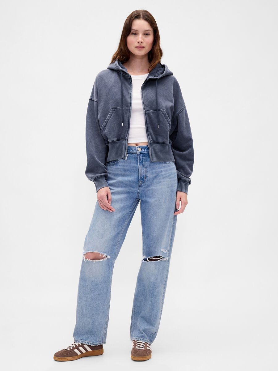 Felpa con cappuccio e zip Donna_2