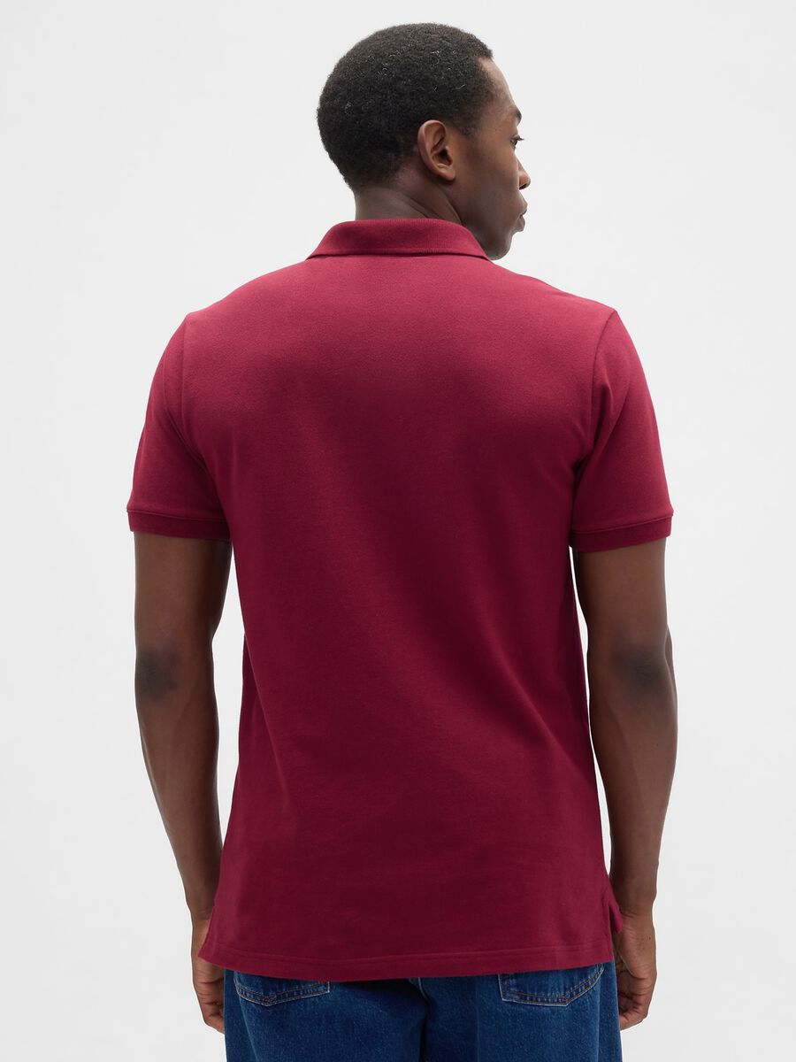 Polo rosso elasticizzata a maniche corte Uomo_1