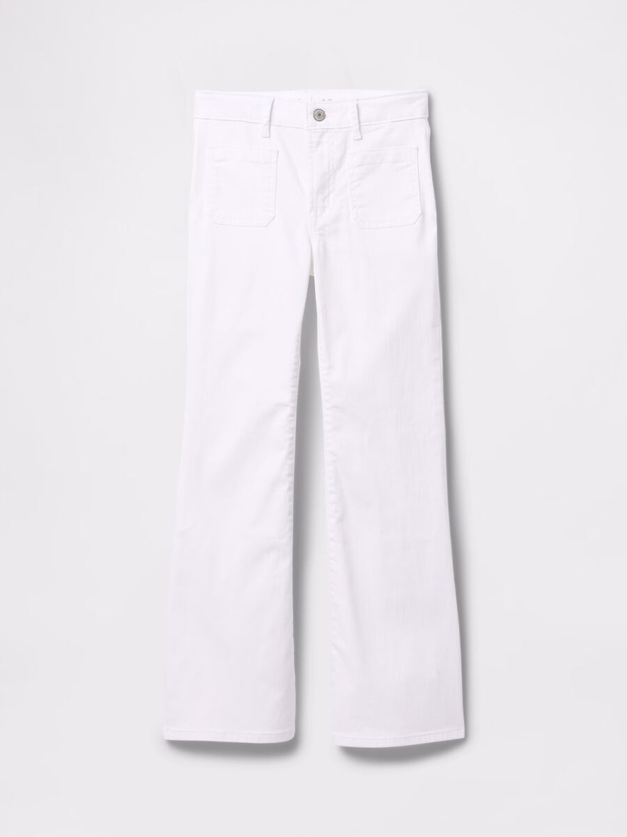 Jeans bianchi a zampa Bimba_4