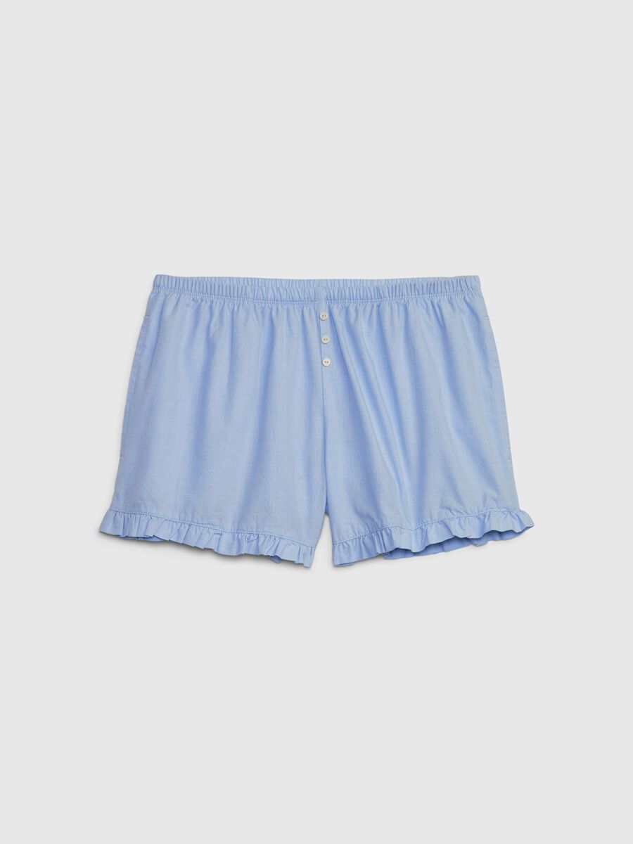 Shorts pigiama in popeline con rouches Donna_5
