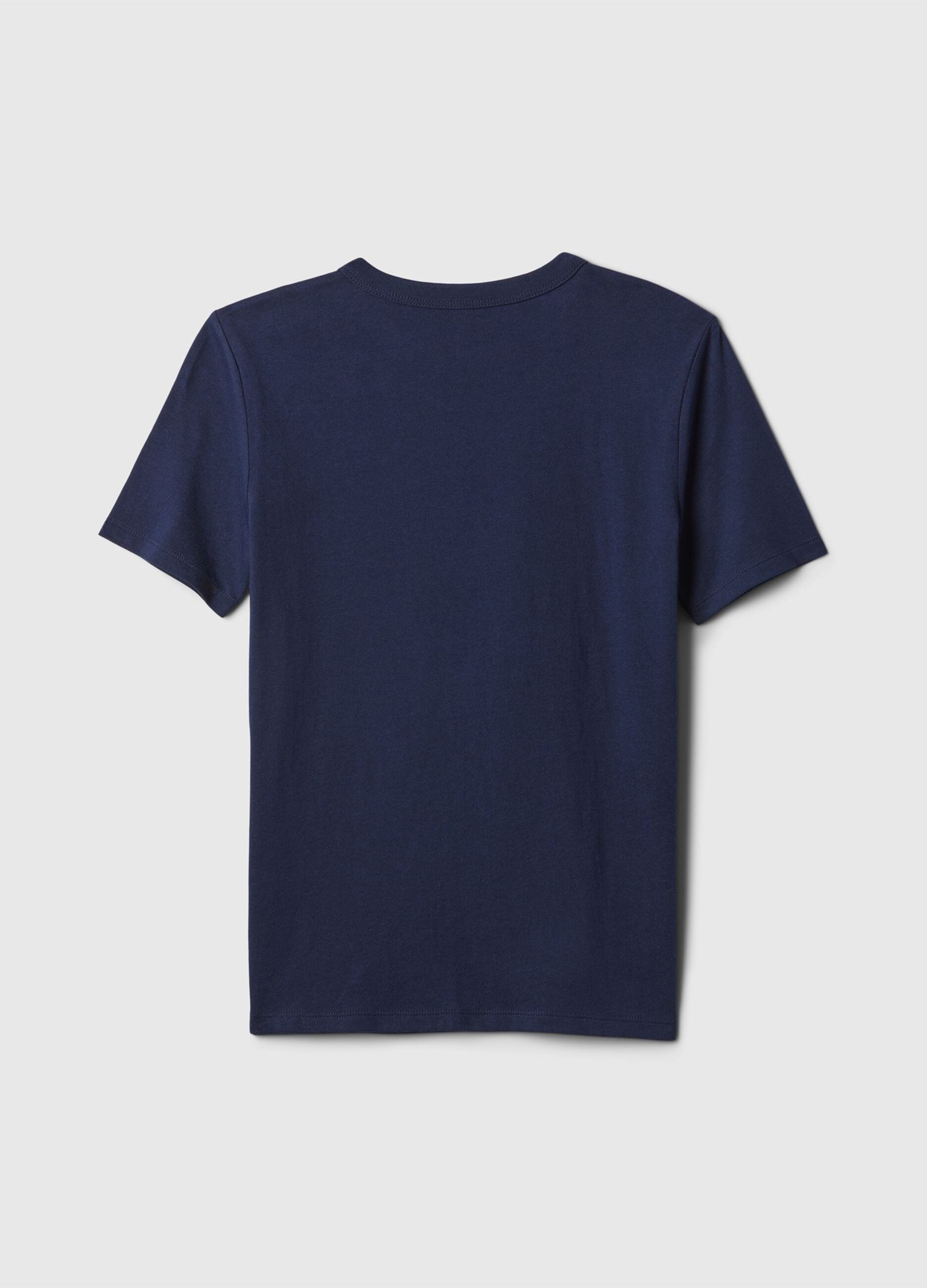 T-shirt in cotone stampa globo terrestre e logo