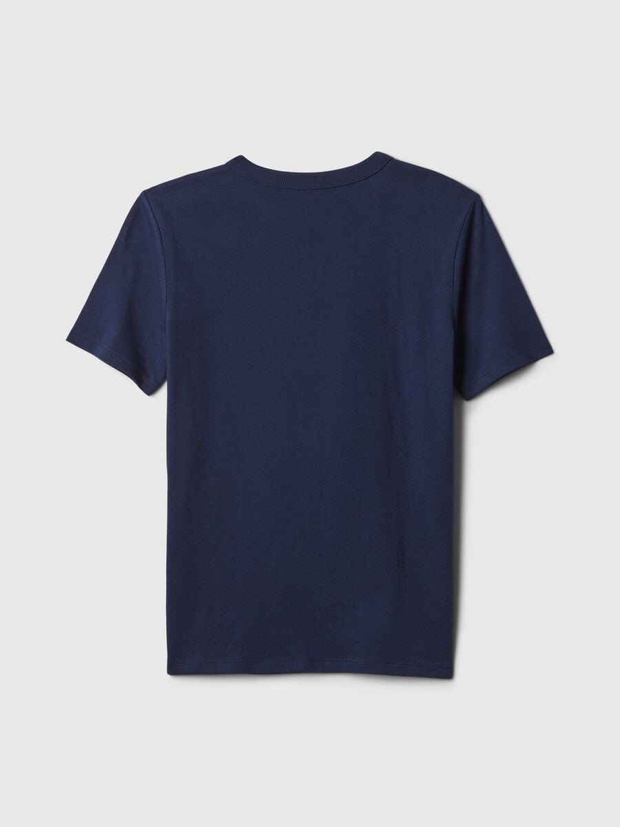 T-shirt in cotone stampa globo terrestre e logo Bambino_1