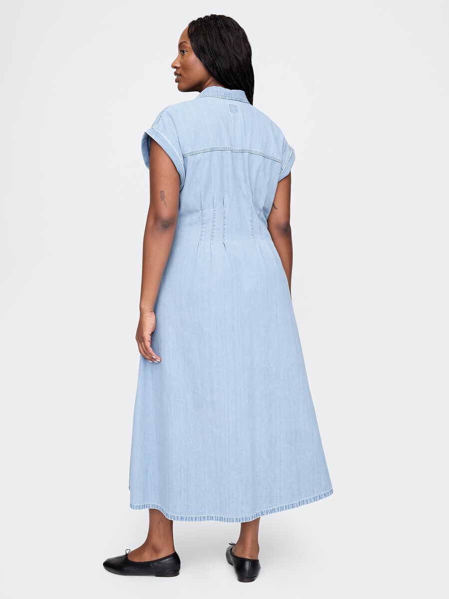 Vestito lungo denim in cotone Donna_5