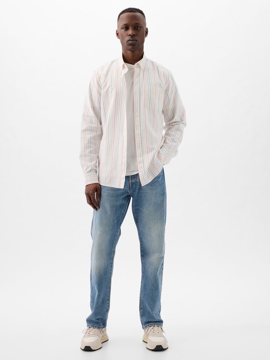 Regular-fit shirt in striped Oxford cotton Man_0
