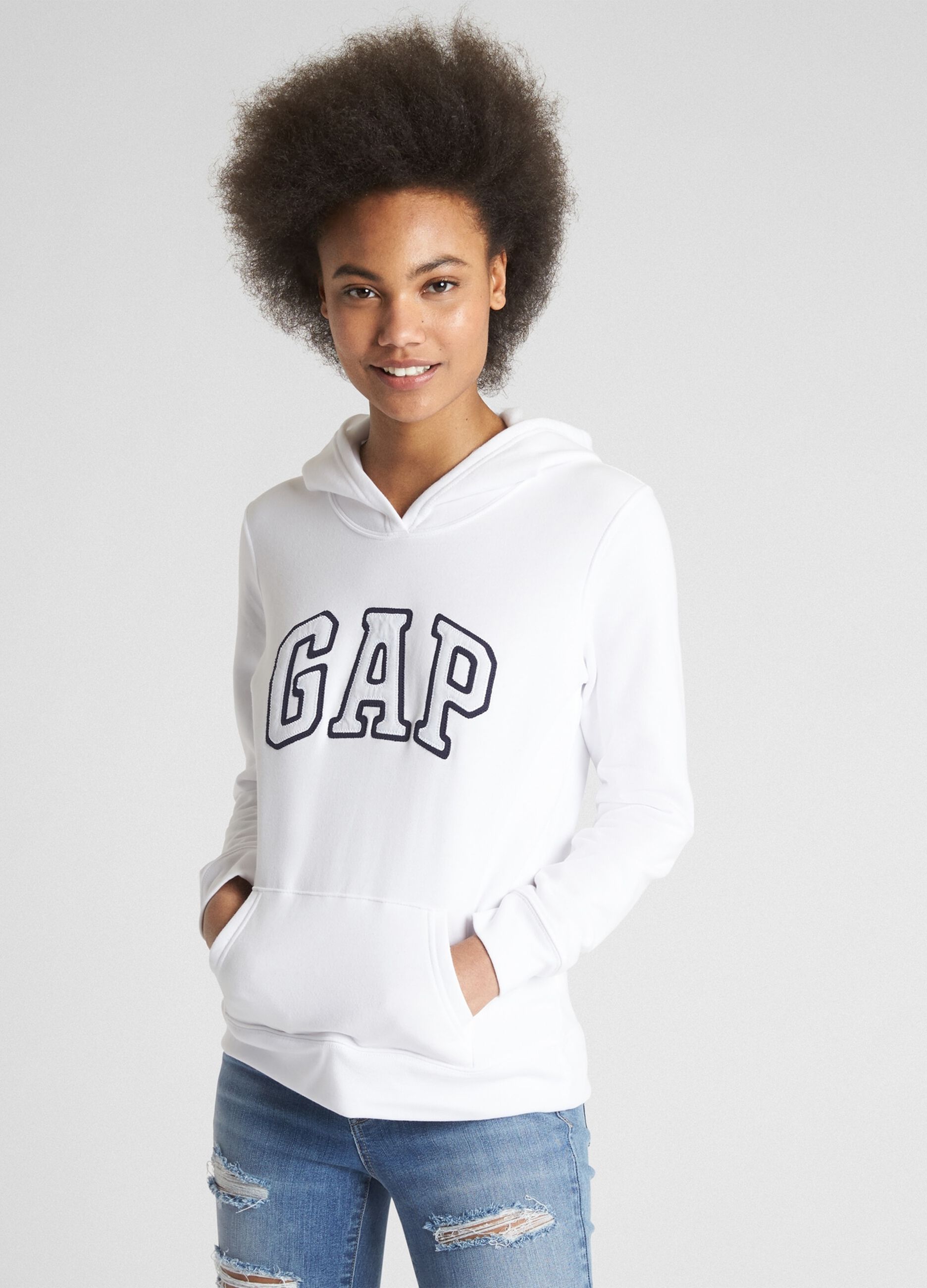 Felpa con cappuccio e ricamo logo