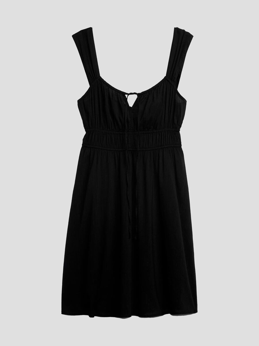 Short dress with laces and round neck Woman_4