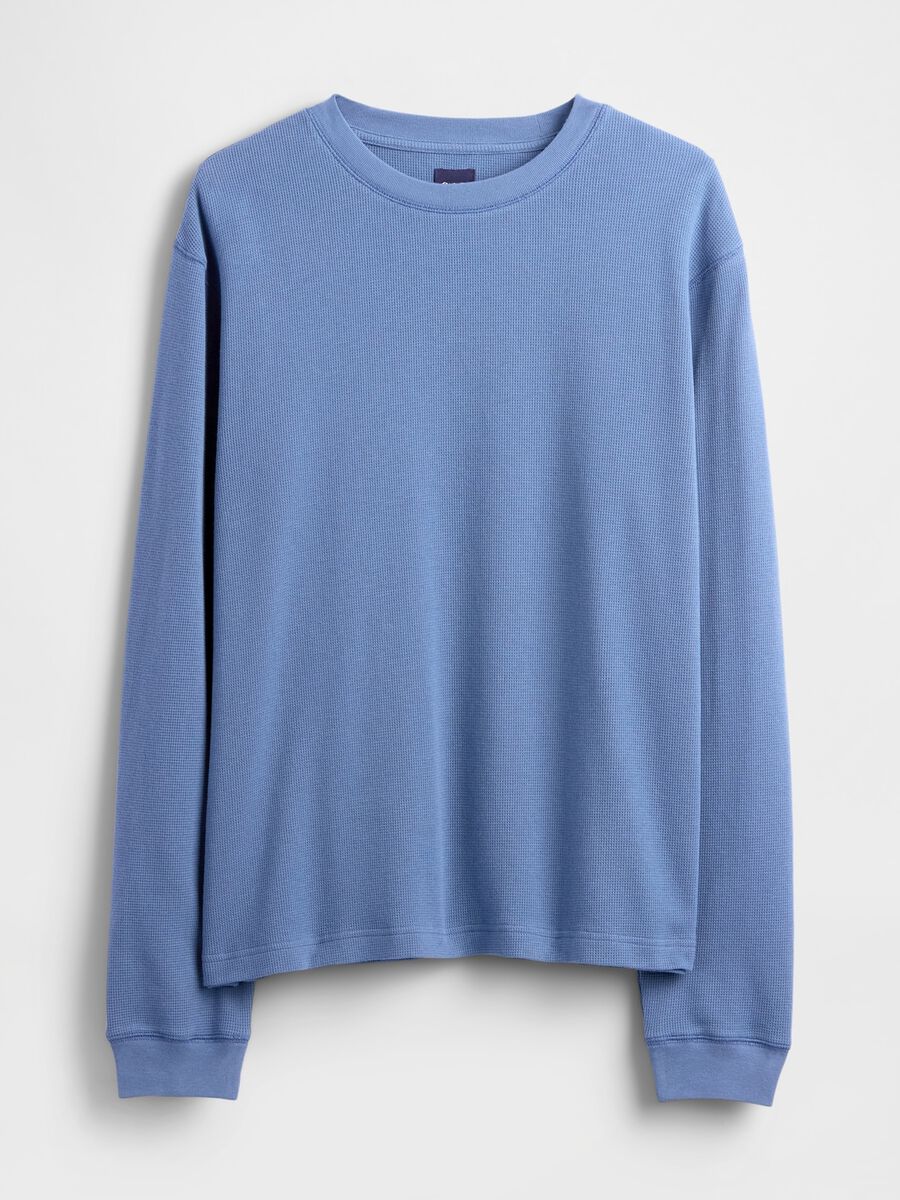 Maglia azzurra a maniche lunghe elasticizzata Uomo_3