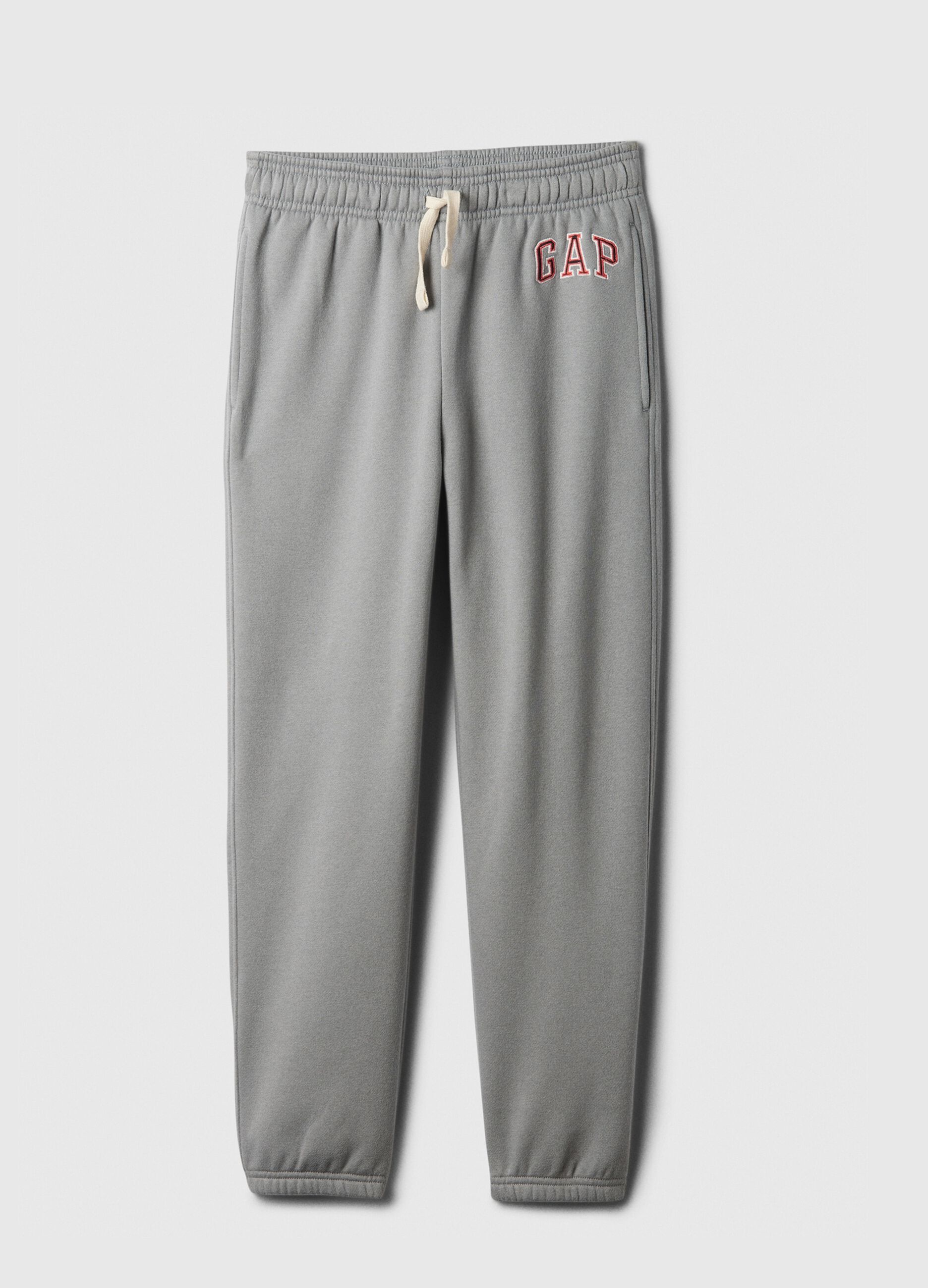 Fleece joggers with logo embroidery