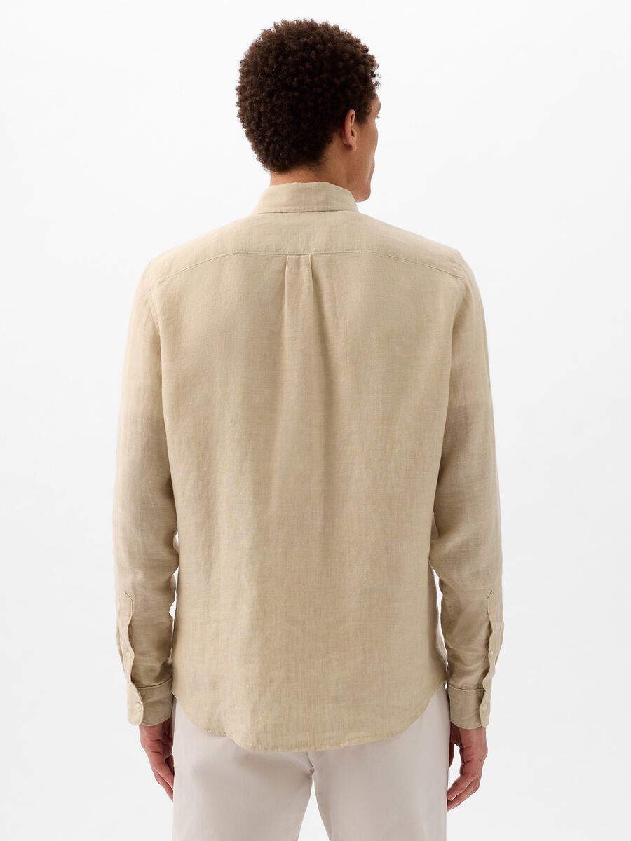 Camicia regular fit in lino Uomo_2