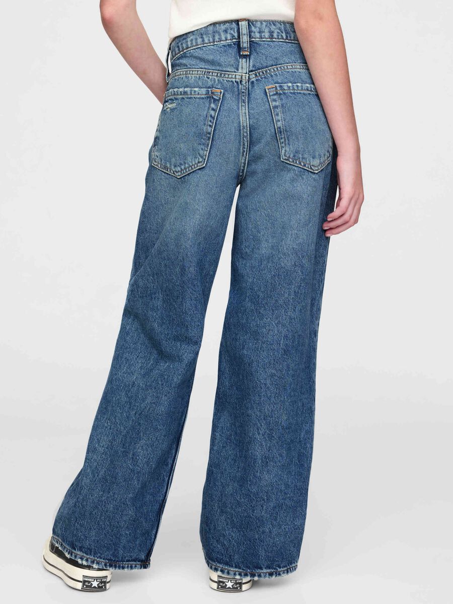 Pantaloni denim ampi in cotone per bambina Bambina_2