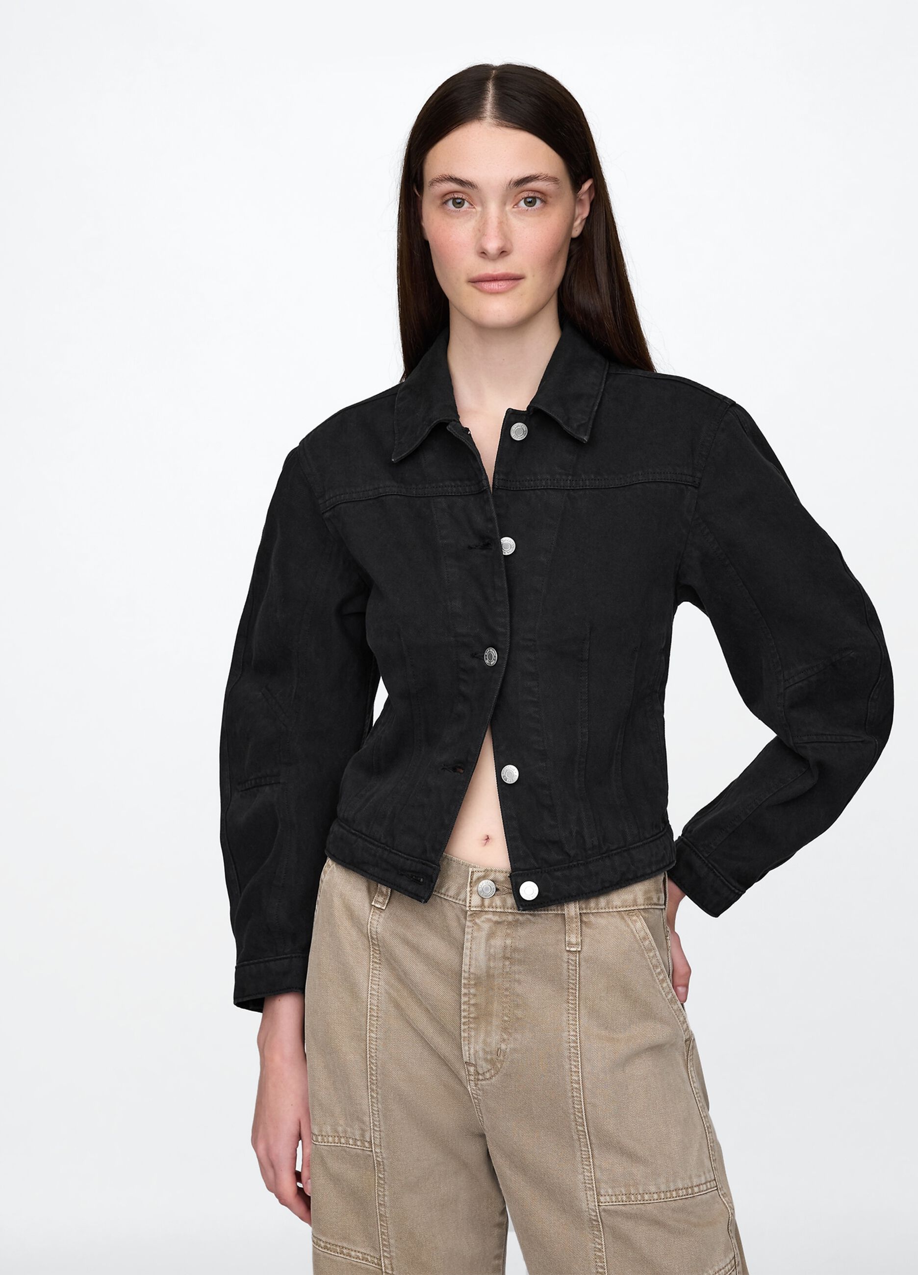 Giacca in denim nera Gap