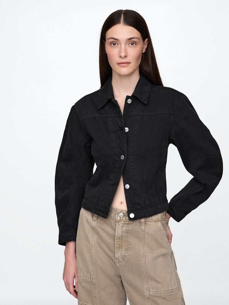 Giacca in denim nera Gap Donna_0