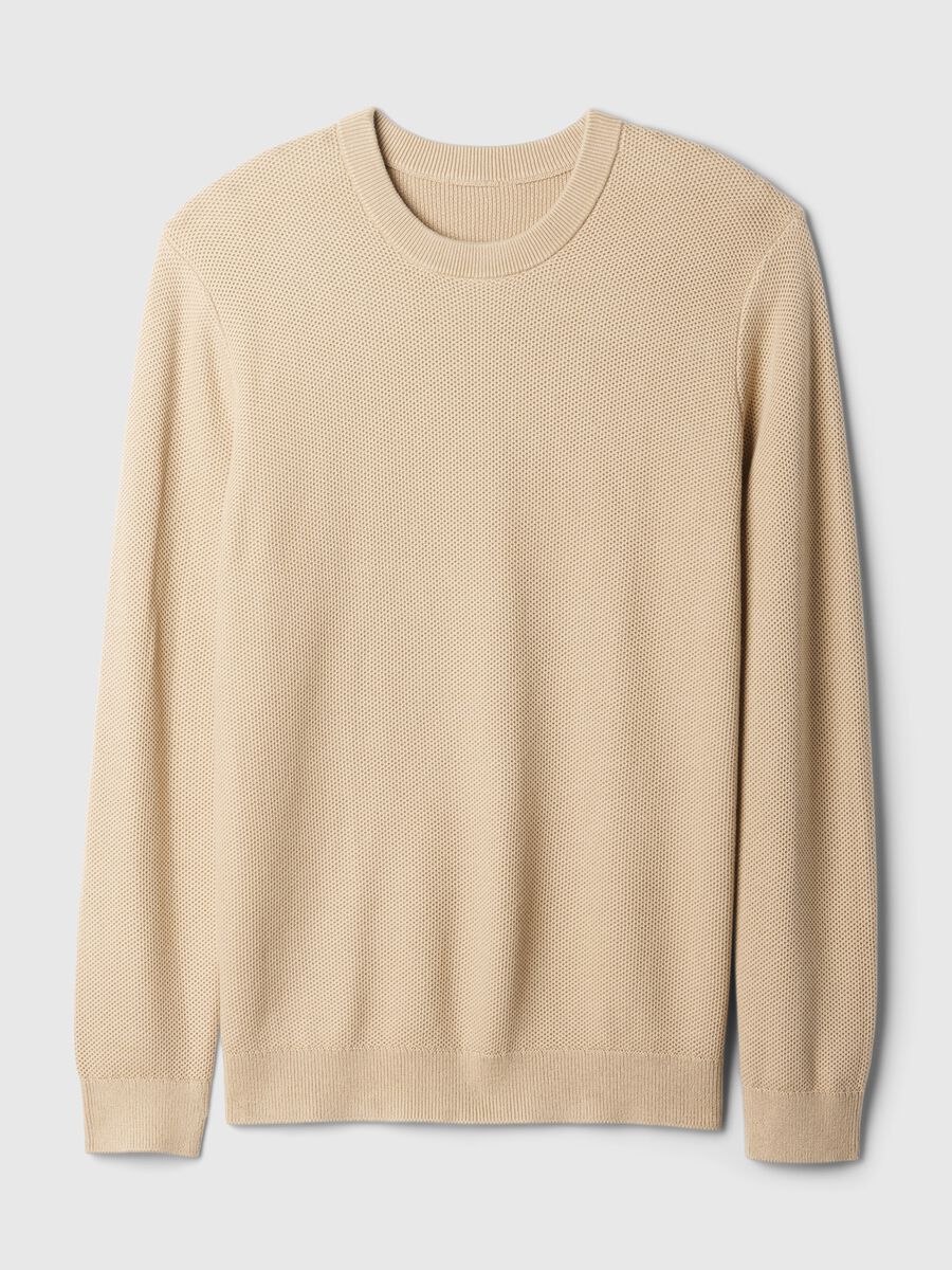 Pullover con micro trama a nido d'ape Uomo_4