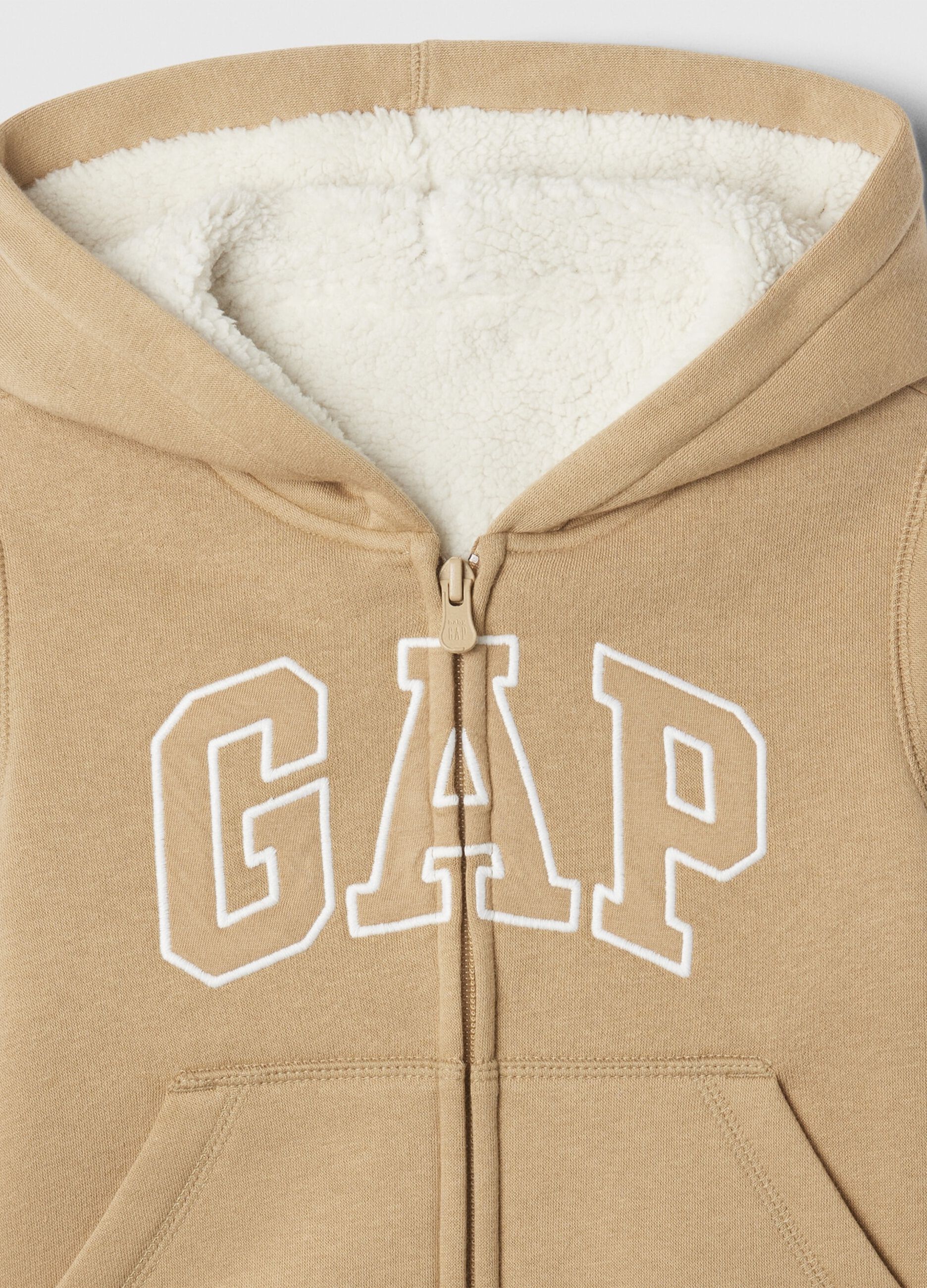 Full-zip sweatshirt and hood with sherpa lining_2