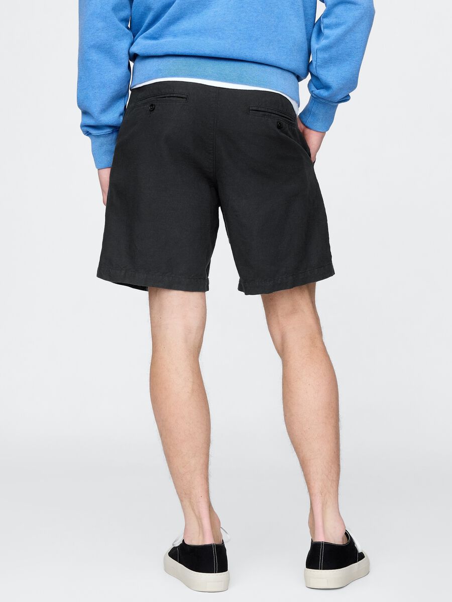 Shorts neri in lino e cotone Gap Uomo_2