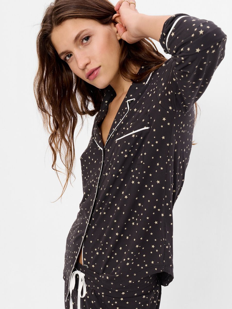 Pyjama top shirt with star print Woman_2
