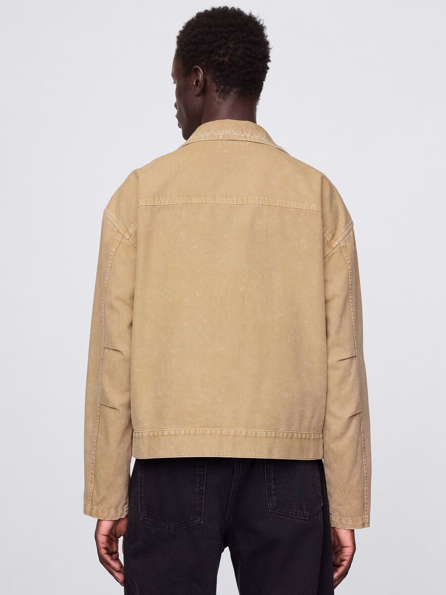Beige lightweight jacket in 100% cotton Man_2