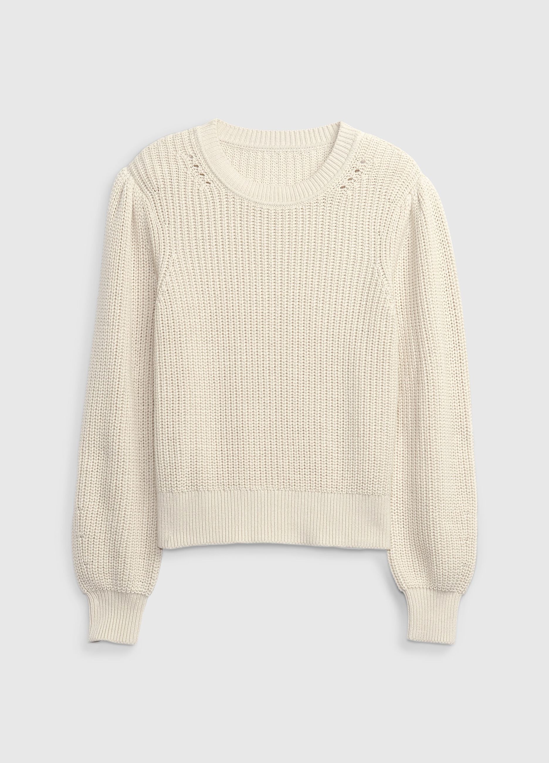 Round-neck pullover with puff sleeves_2