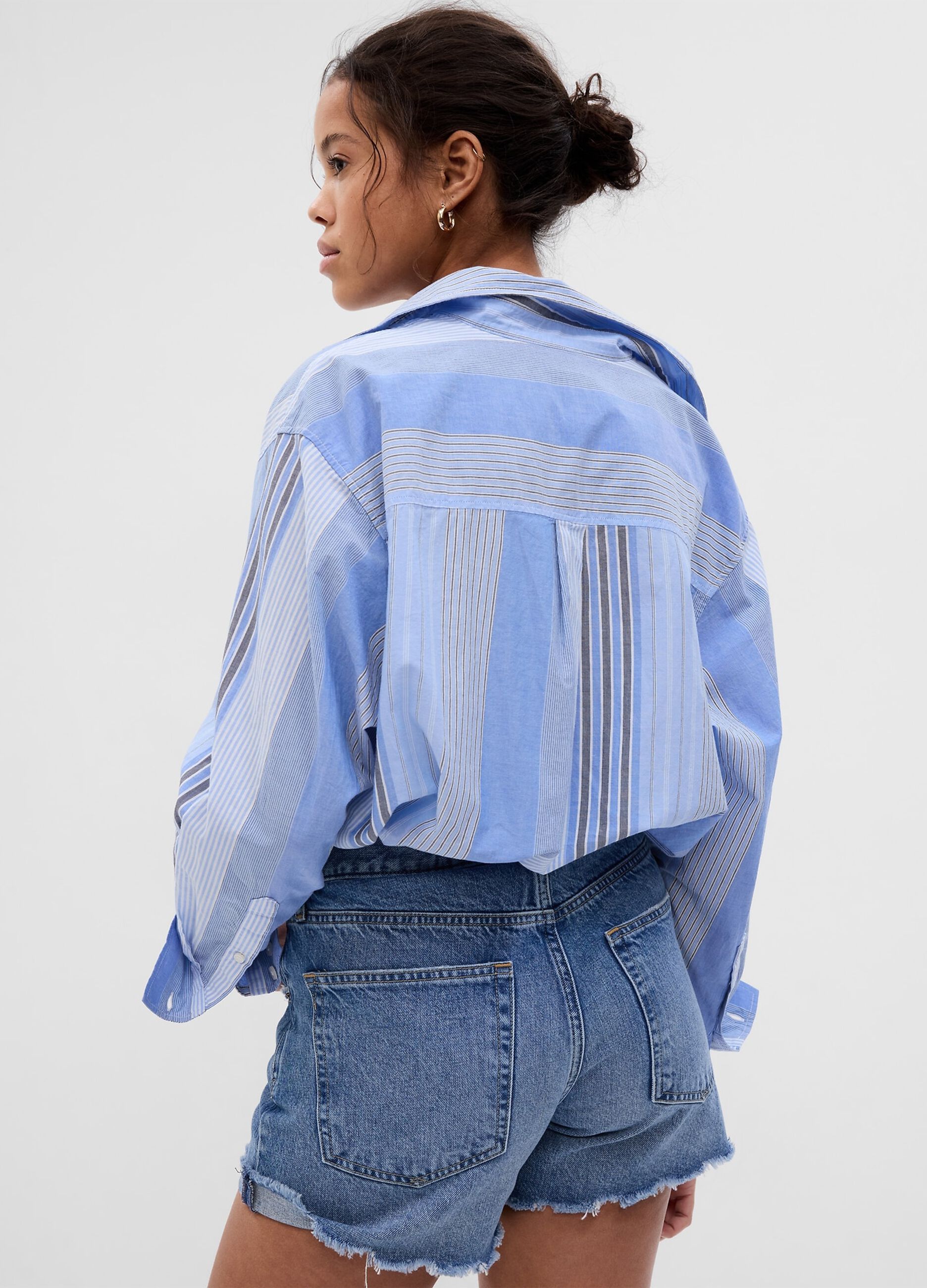 Oversize striped cotton shirt_1