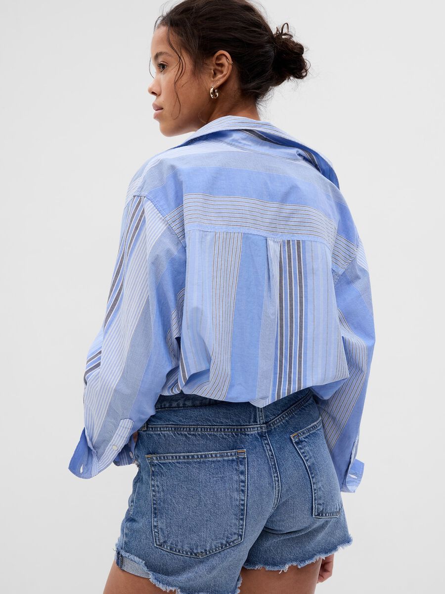 Oversize striped cotton shirt Woman_1