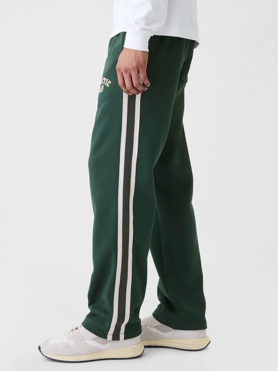 Joggers con bande rigate ricamo logo Athletic Uomo_3