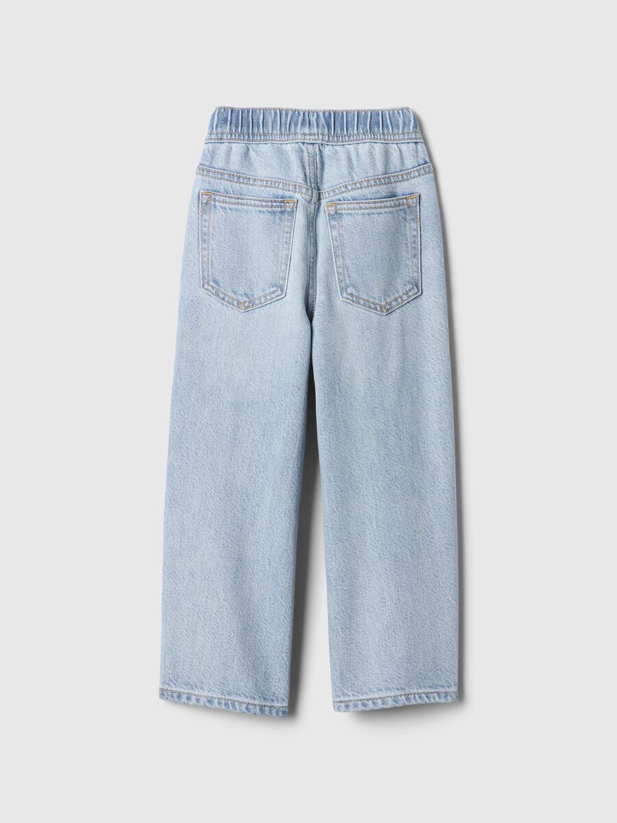 Jeans baggy fit cinque tasche con coulisse Bimbo_1
