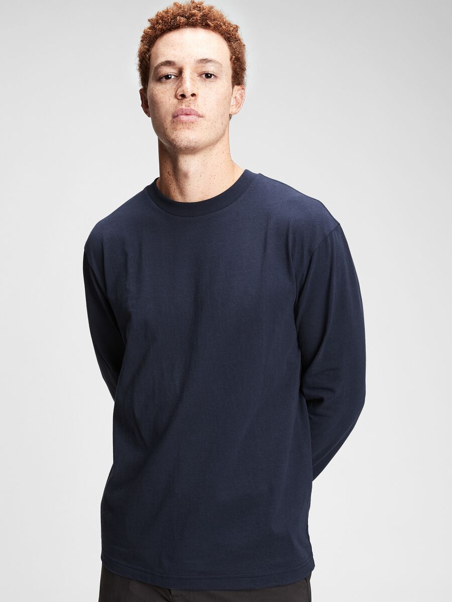 T-shirt a maniche lunghe in cotone Uomo_0