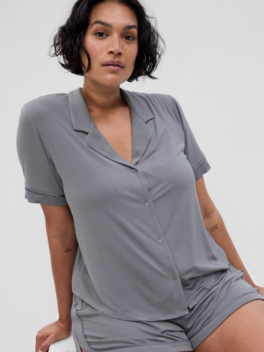 Shirt-style pyjama top Woman_3