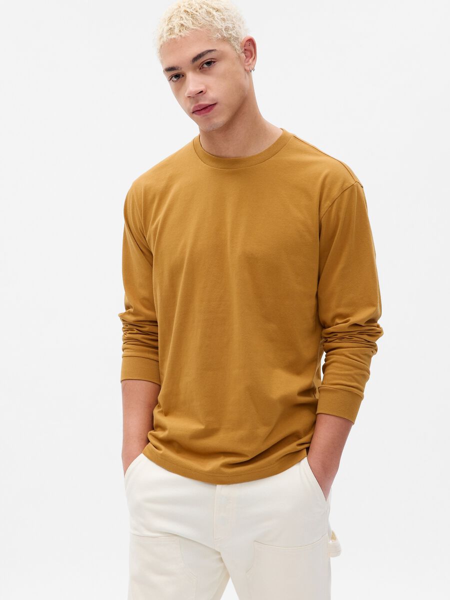 T-shirt a maniche lunghe in cotone bio Uomo_0