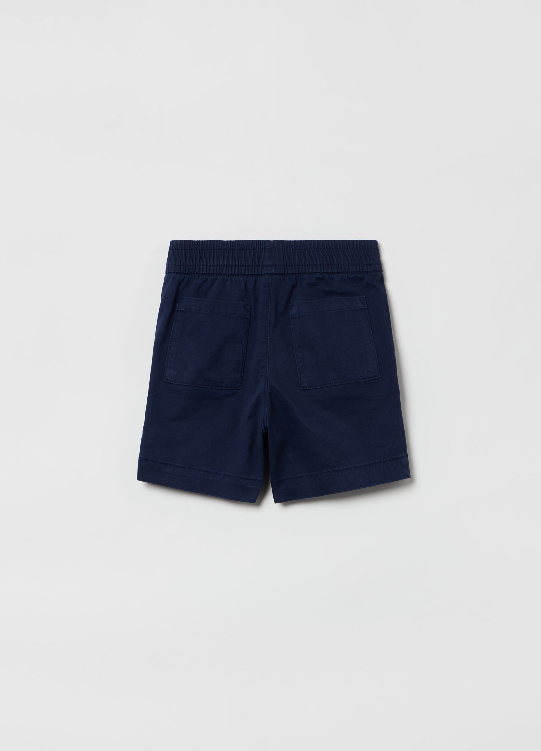 Shorts in cotone stretch con coulisse _1