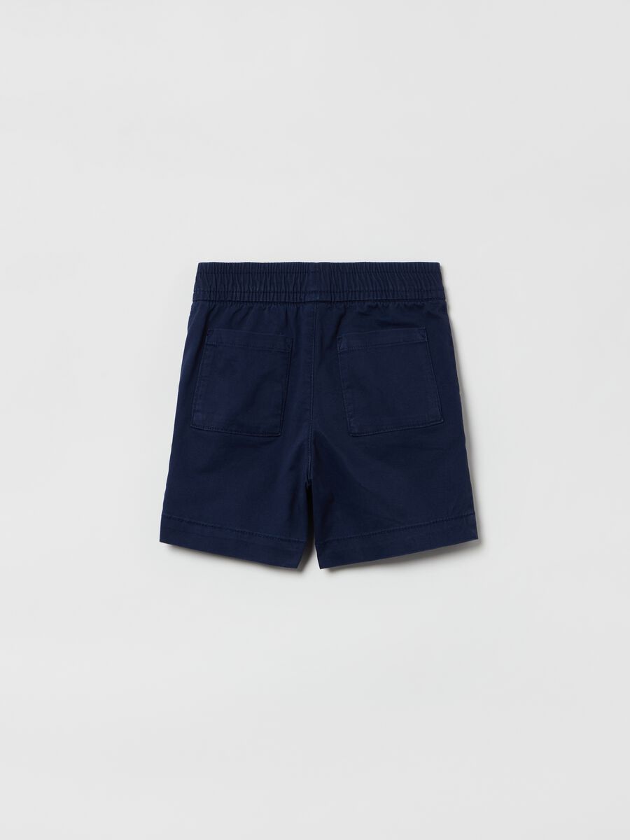 Stretch cotton shorts with drawstring Newborn Boy_1