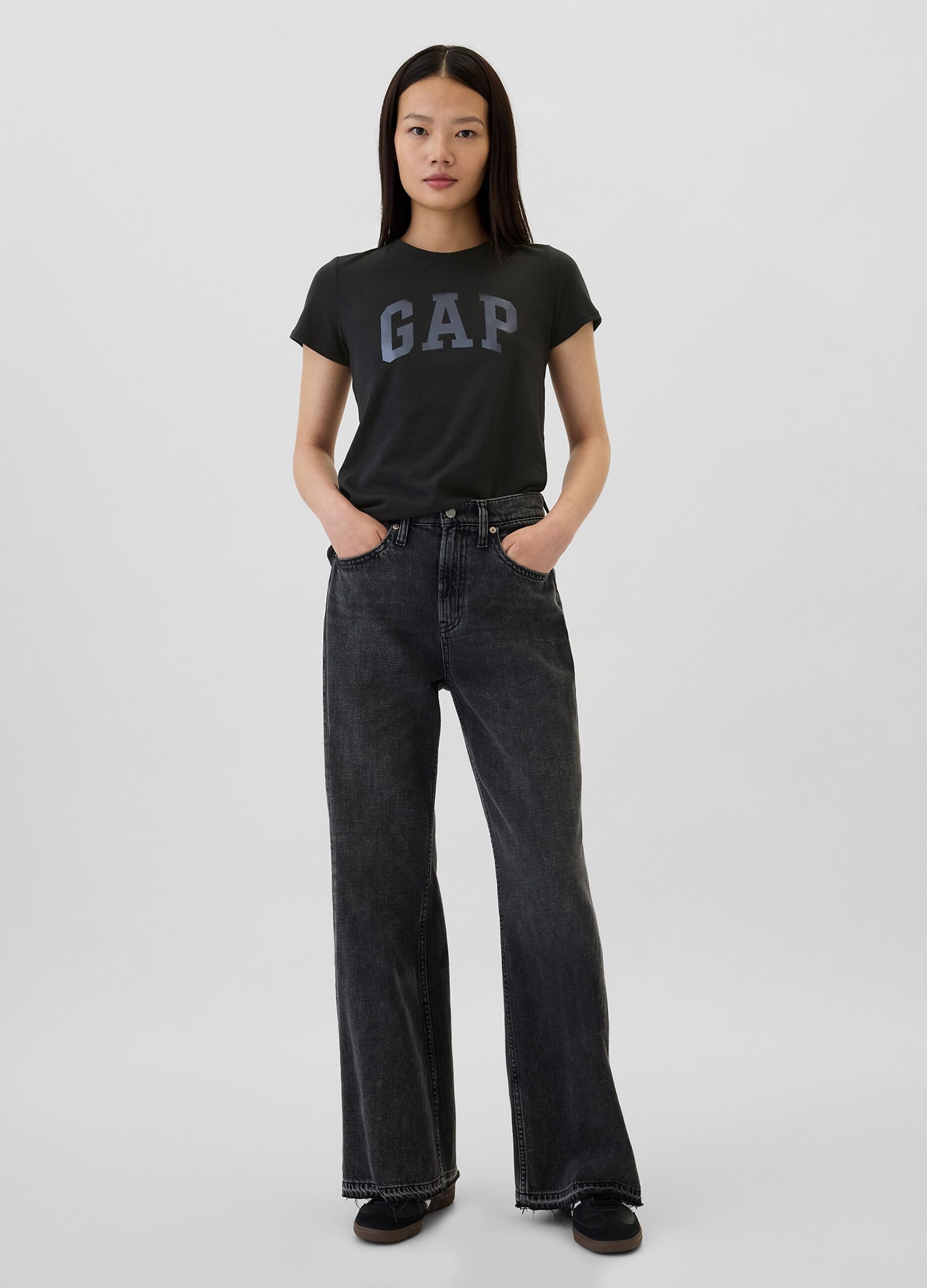 T-shirt con stampa logo in foil_1