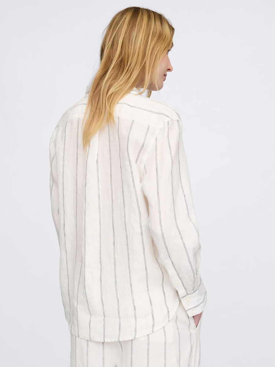 Camicia lunga a righe bianche Gap Donna_2