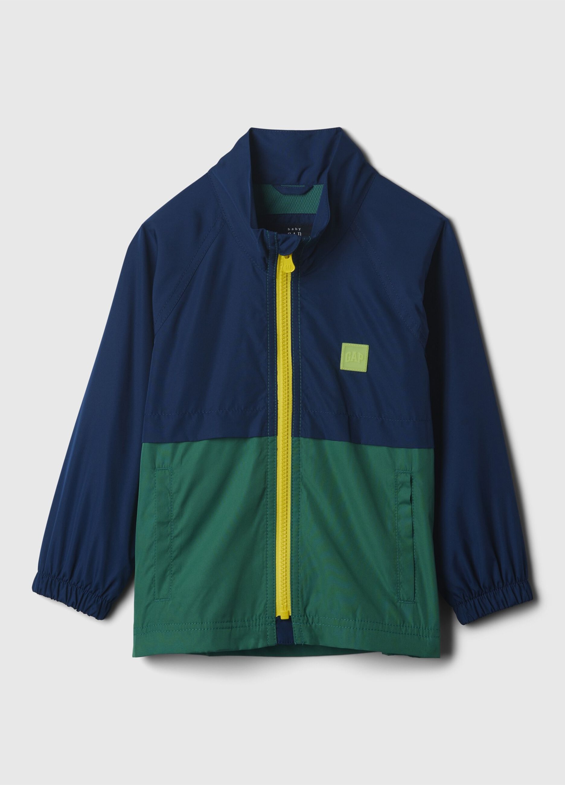 Giacca a vento bicolore con patch logo