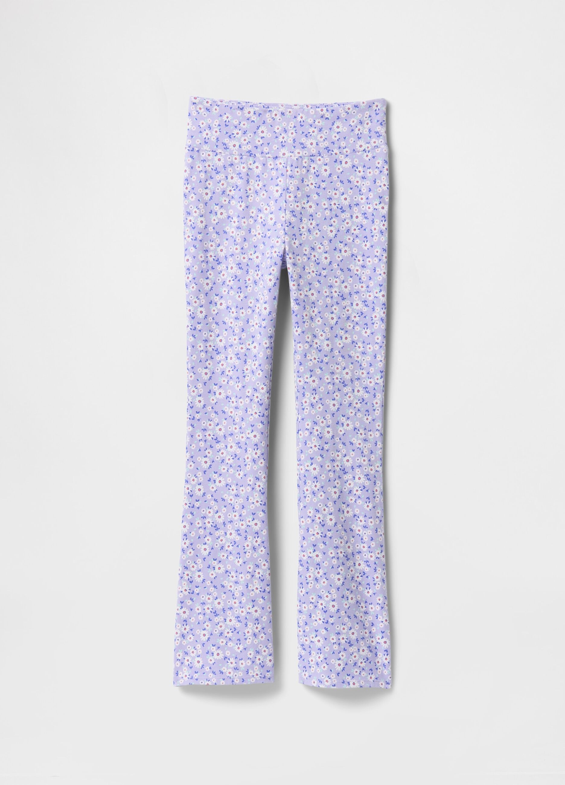 Pantaloni bootcut a fiori viola_3