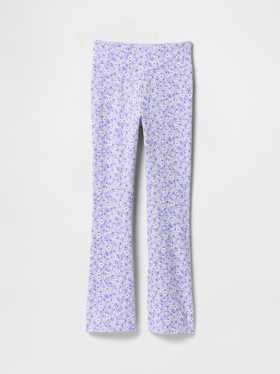Pantaloni bootcut a fiori viola Bambina_3