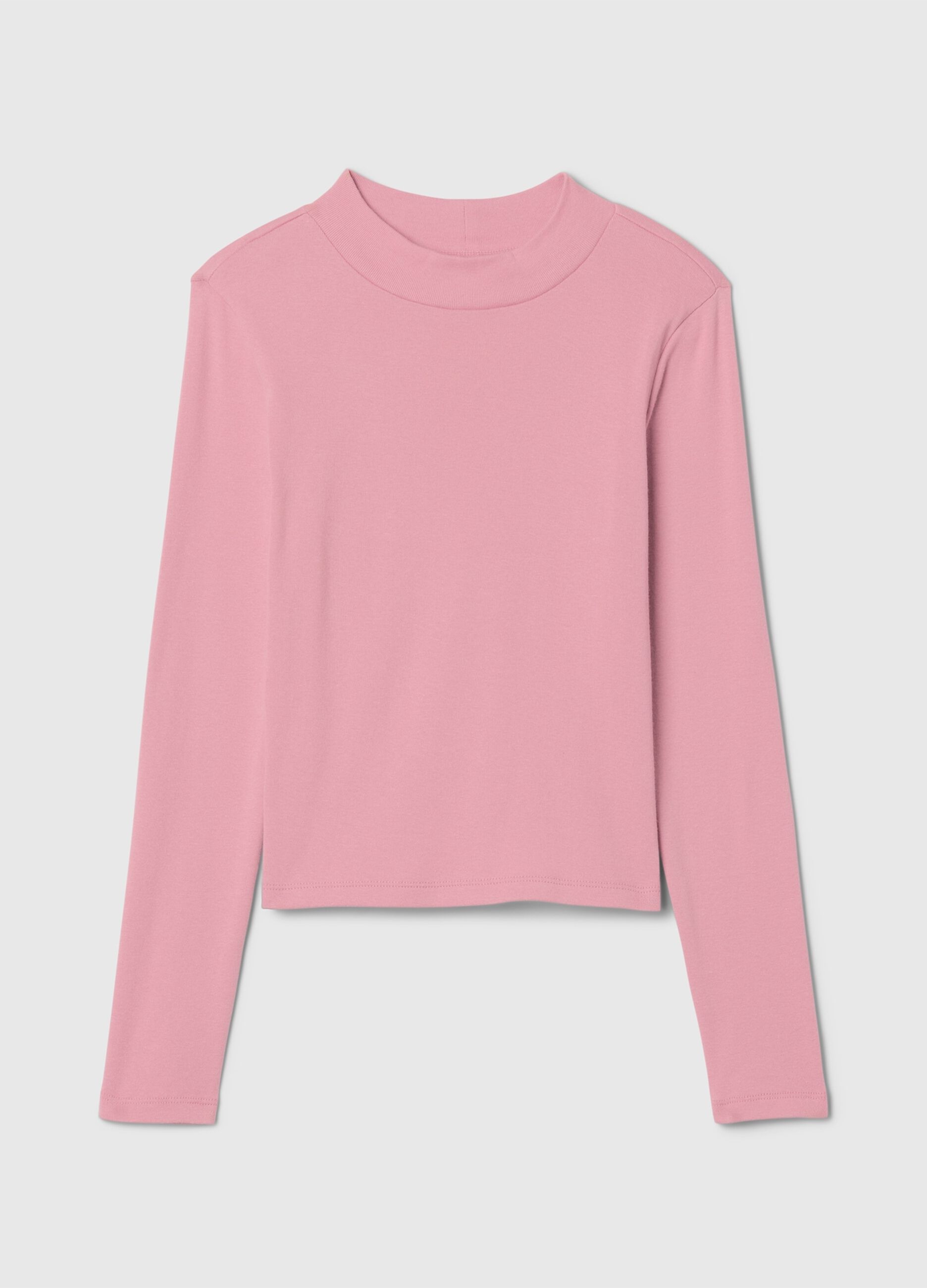 T-shirt mock neck con maniche lunghe_2