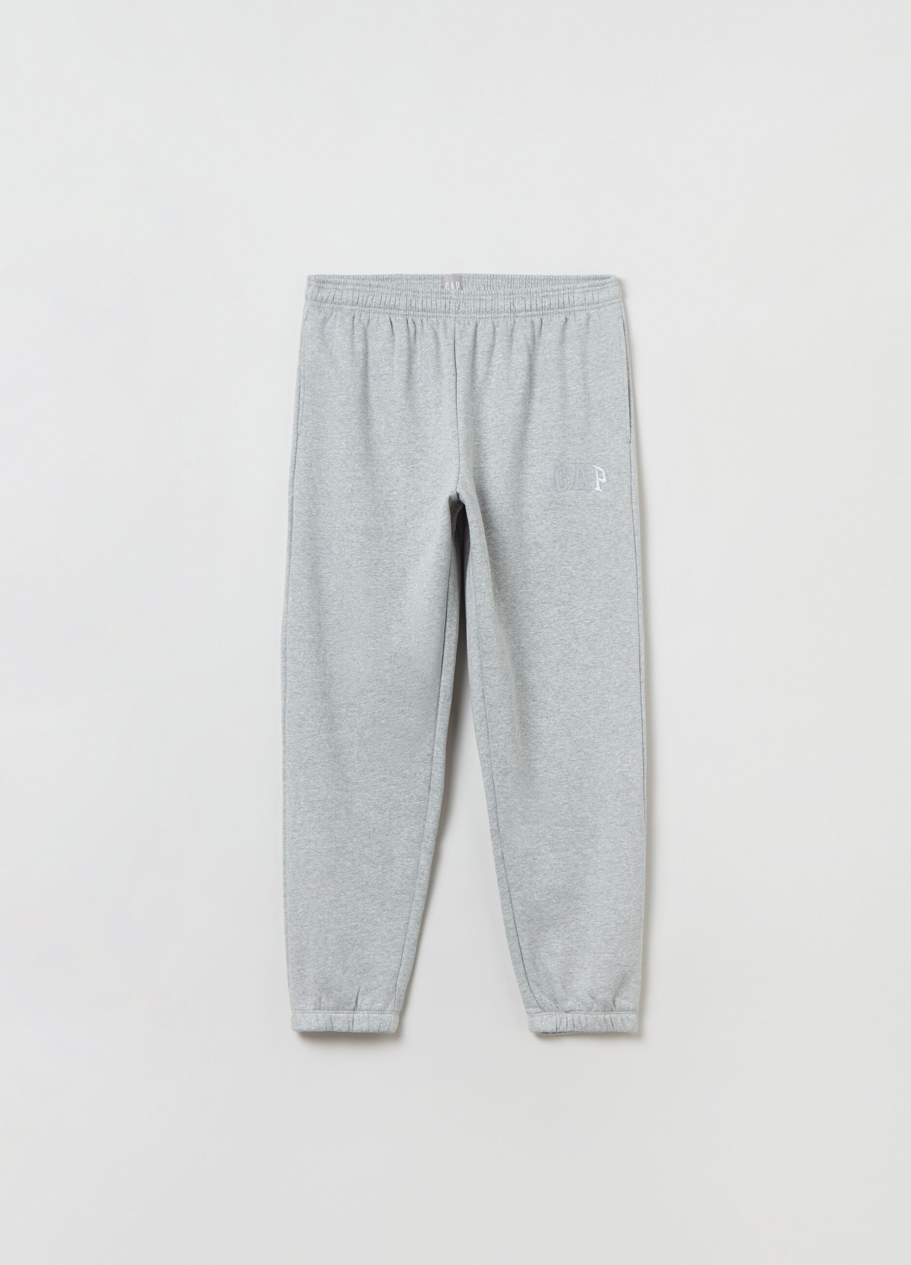 Fleece joggers with glossy-effect logo print