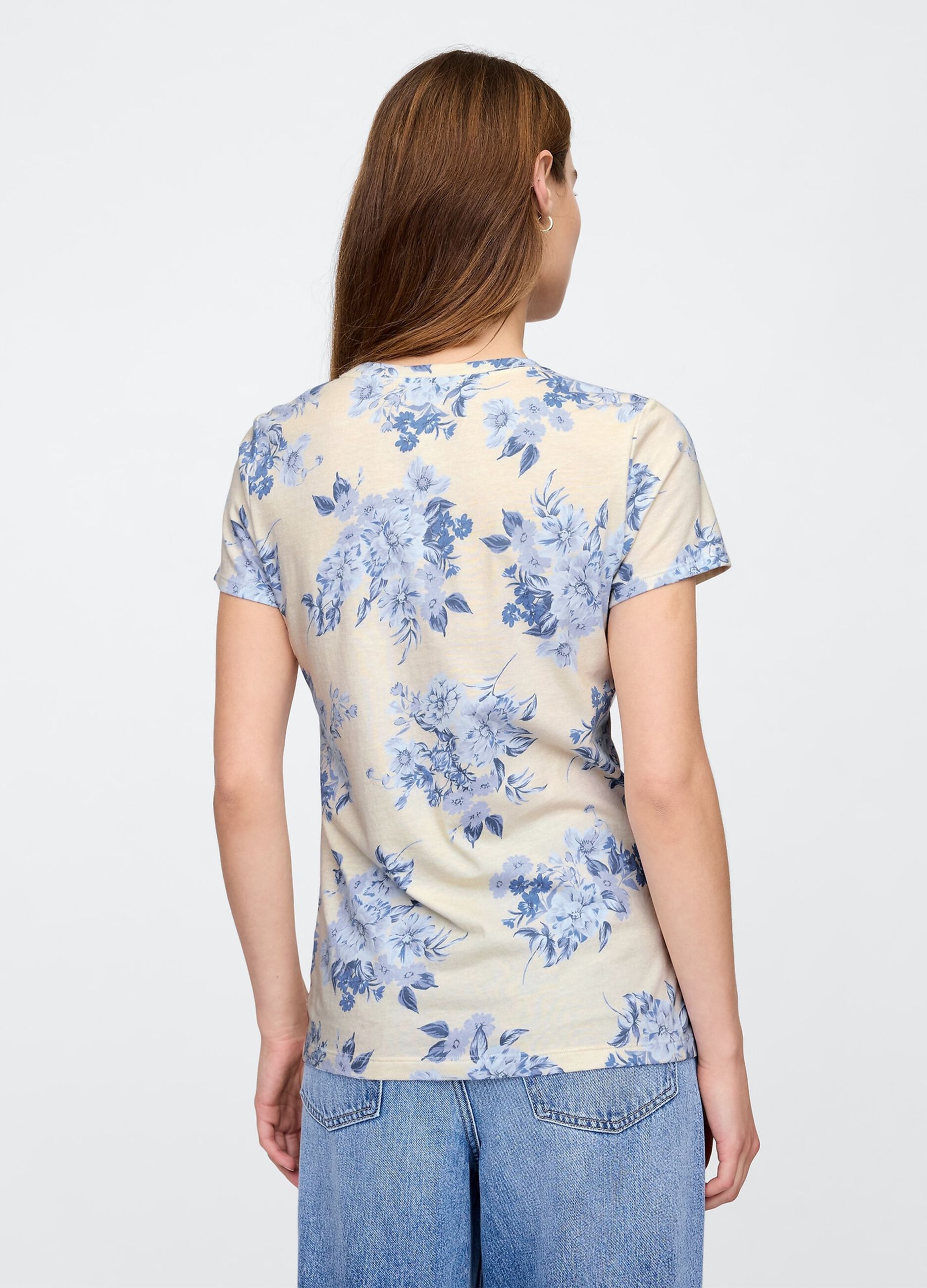 T-shirt a maniche corte con logo Gap e stampa floreale_1