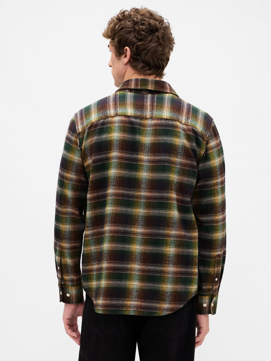 Camicia multicolor a maniche lunghe in cotone Uomo_1