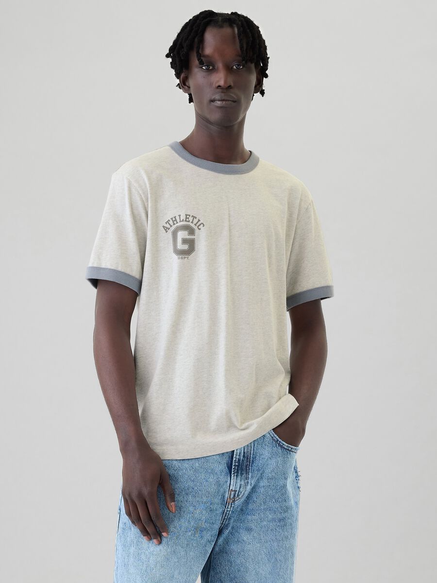 T-shirt in cotone con stampa logo Uomo_0