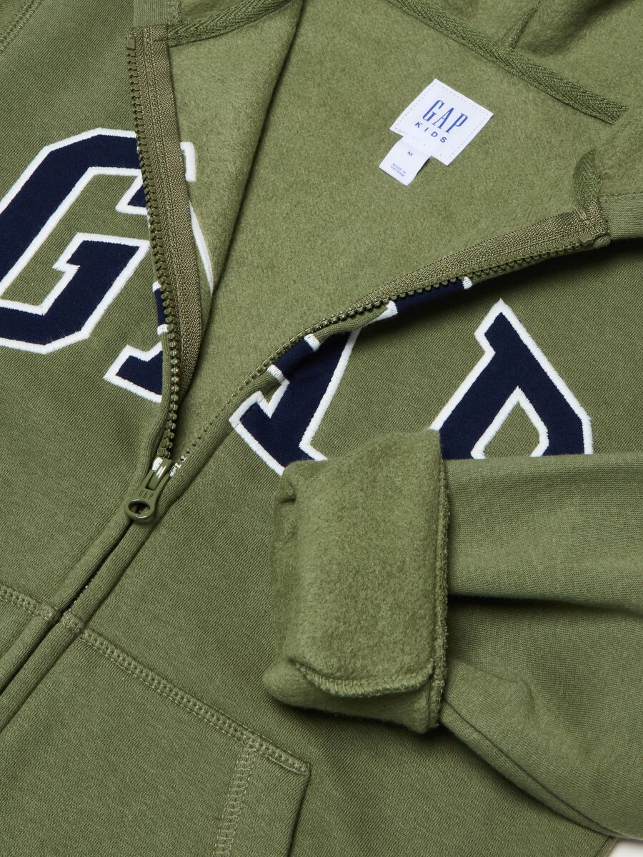 Full-zip con cappuccio ricamo logo Bambino_2