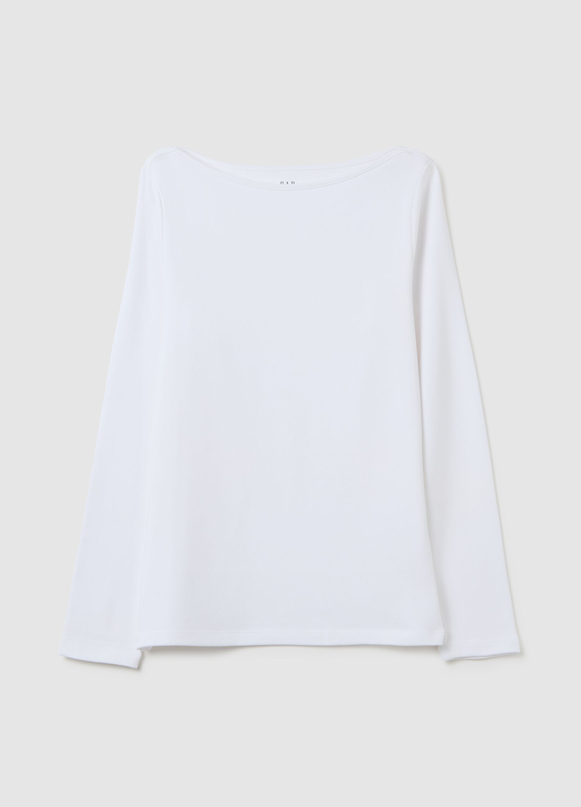 T-shirt in cotton and modal with boat neck_2