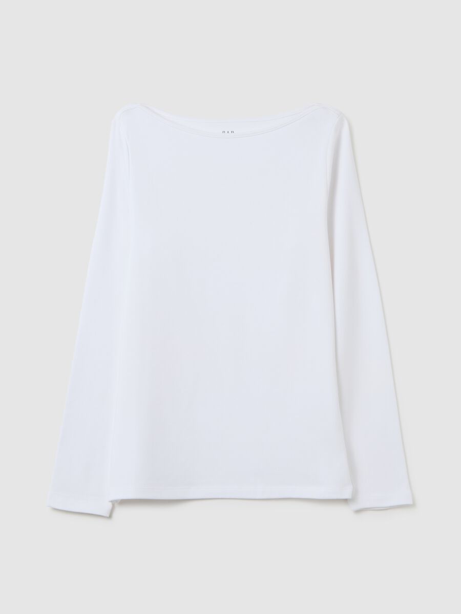 T-shirt scollo a barchetta in cotone e modal Donna_2