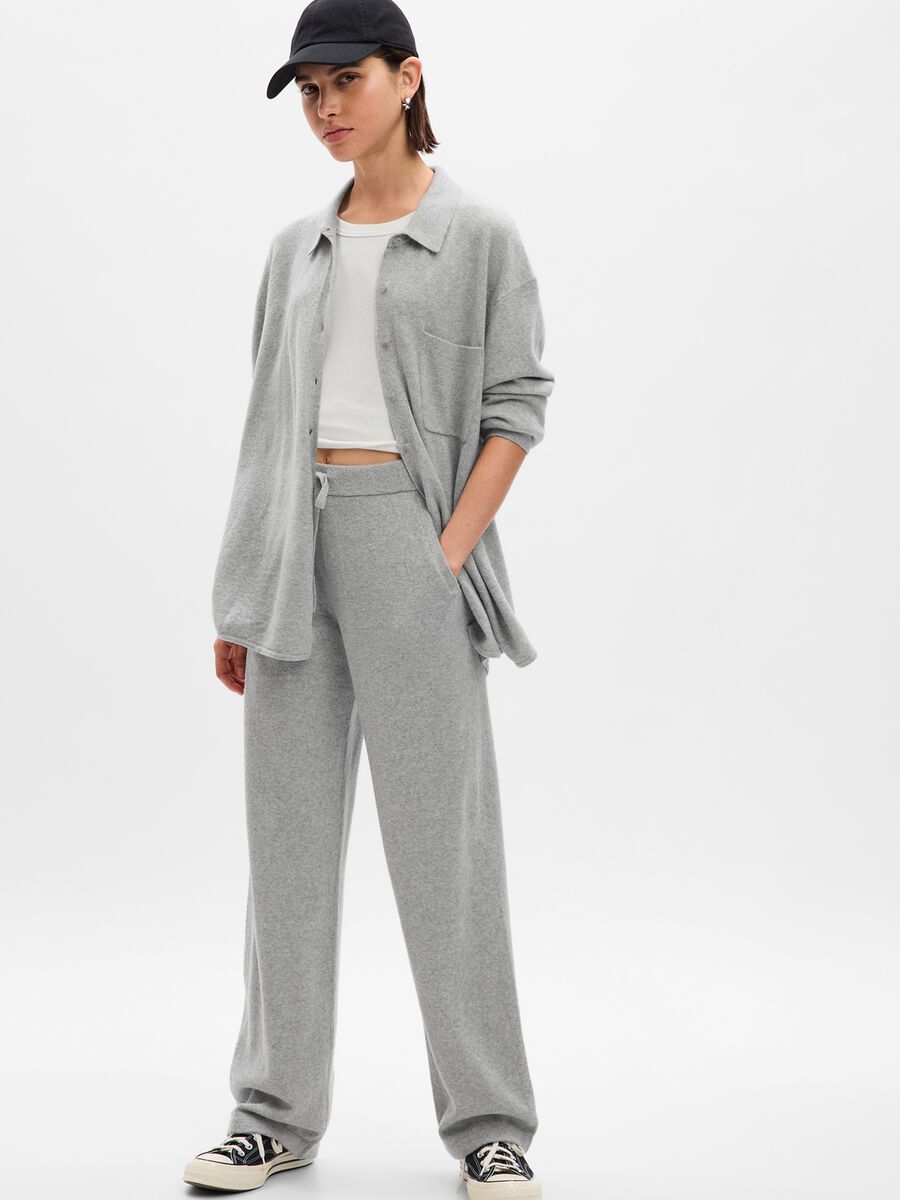Shacket oversize in maglia con tasca Donna_0